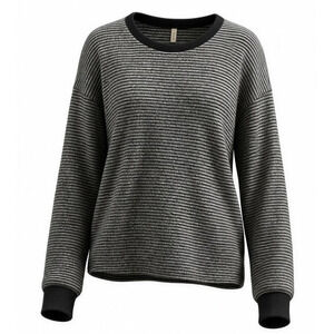 MTS Top Womens‎ Size Medium Black & Gray Striped Long Sleeve Crew Neck Pullover
